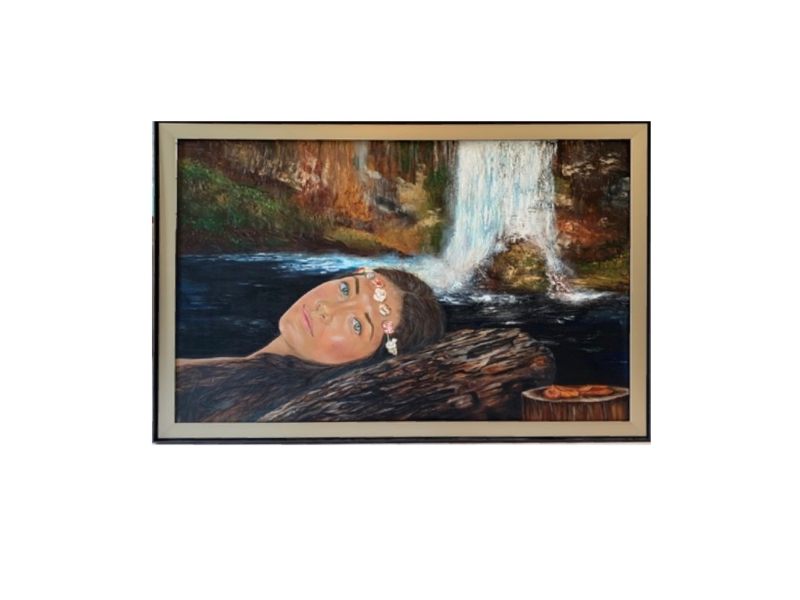 Obra realizado al oleo c/marco original medidas 1.62x1.12cm 