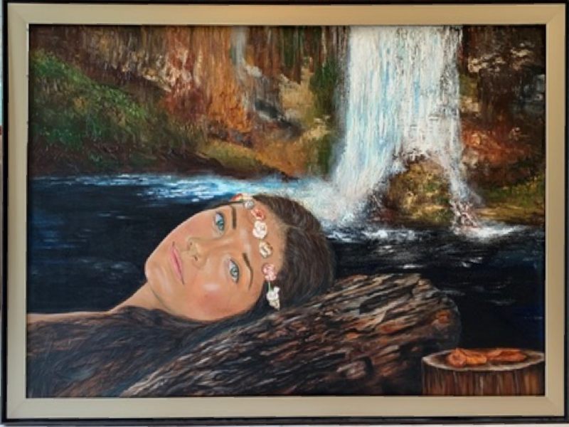 Obra realizado al oleo c/marco original medidas 1.62x1.12cm 