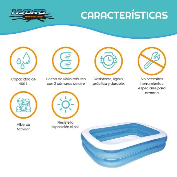 Alberca Rectangular Inflable Bestway 211x132x46cm