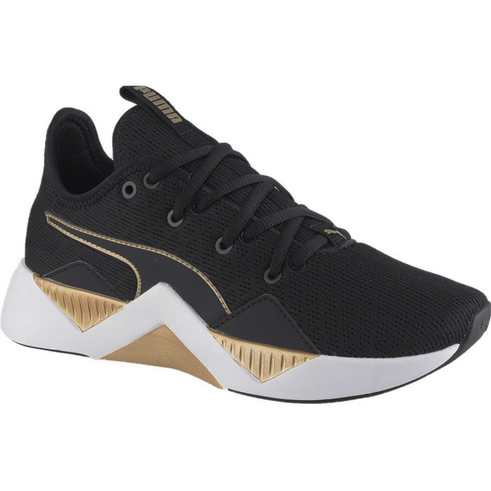 Tenis Puma Mujer Incite Metallic Textil Negro Dorado 19384101