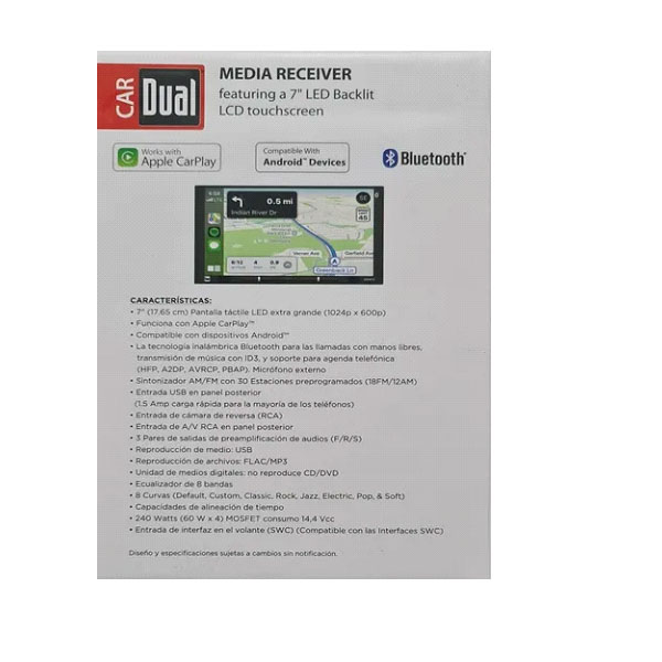 Auto Estéreo De Pantalla Con Car Play Dual Dcpa701 De 7  