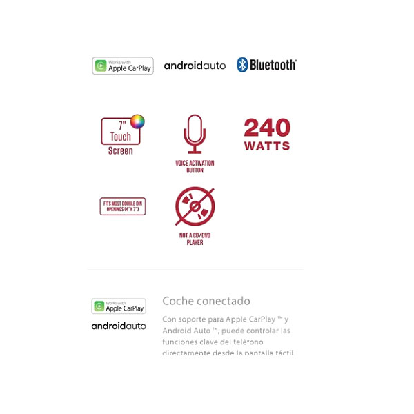 Auto Estéreo De Pantalla Con Car Play Dual Dcpa701 De 7  