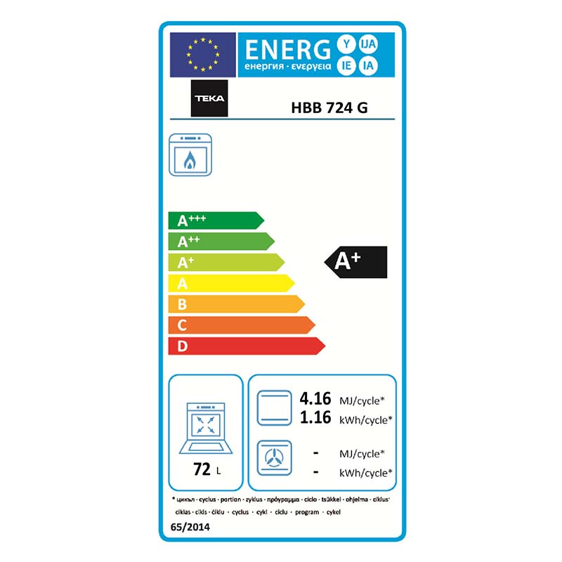 HORNO TEKA HBB 724 G SS Eléctrico y a Gas Estático