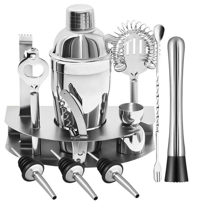 Kit De 12 Piezas Barman Para Cocteles De Acero Inoxidable.