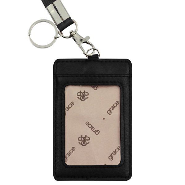 Porta Gafete Credencial Lanyard Textura Metalica