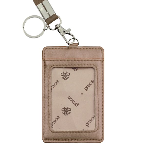 Porta Gafete Credencial Lanyard Textura Metalica
