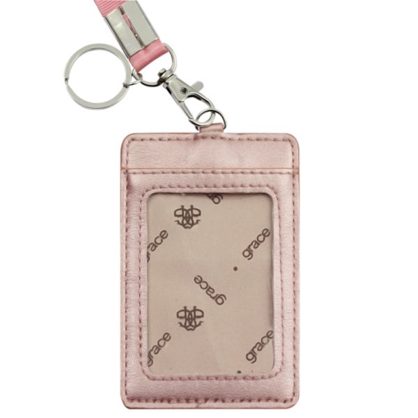 Porta Gafete Credencial Lanyard Textura Metalica