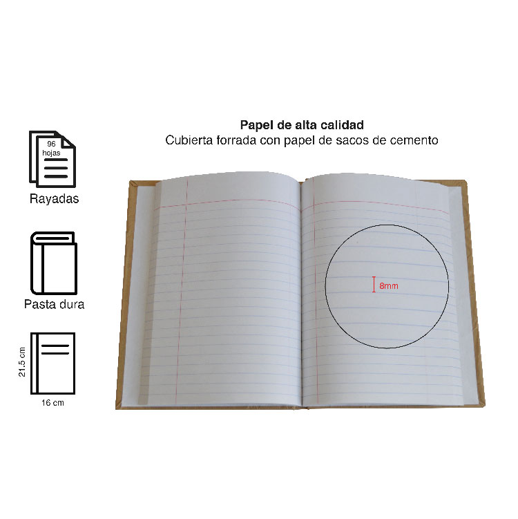 Libreta, Cuaderno De Notas, Diario, Pasta Dura 96 Hojas.