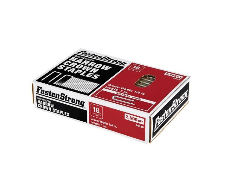  Grapas Galvanizadas de 1" de longitud y Corona 1/4 Pulg c/2,500 Uds. 18 GA 