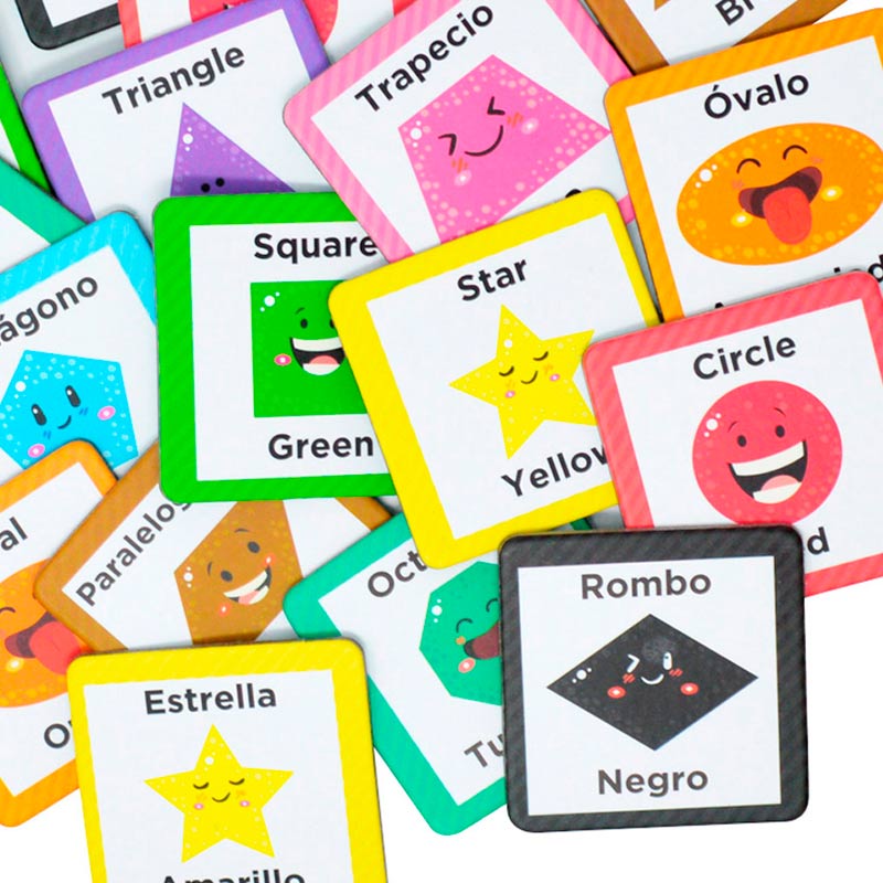 Memo Brain Figuras Geométricas y Colores Bilingüe