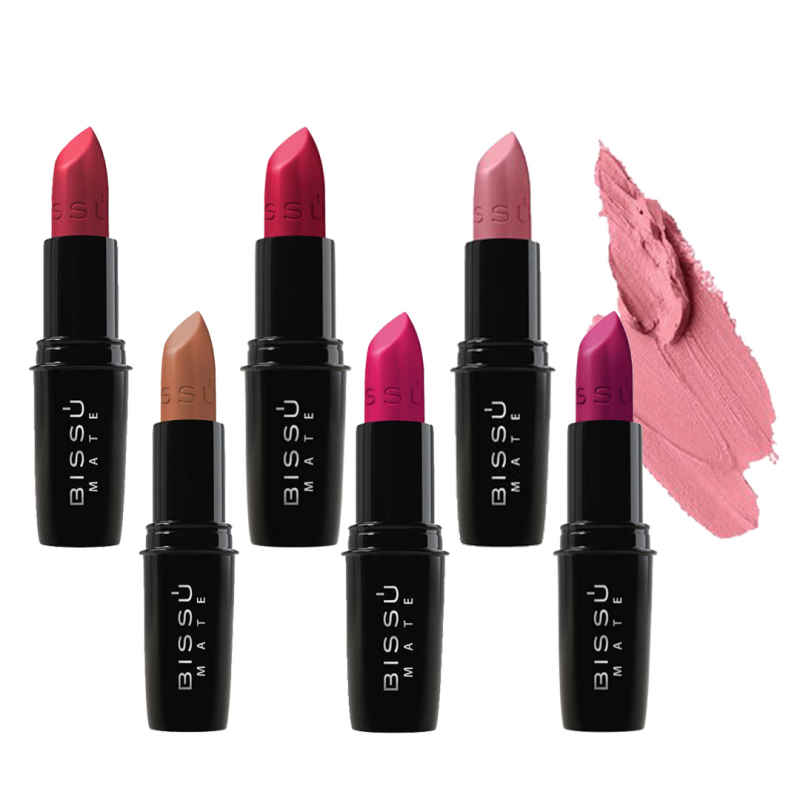 6 Labial Mate Bissú Tonos Variados Six Pack Labiales