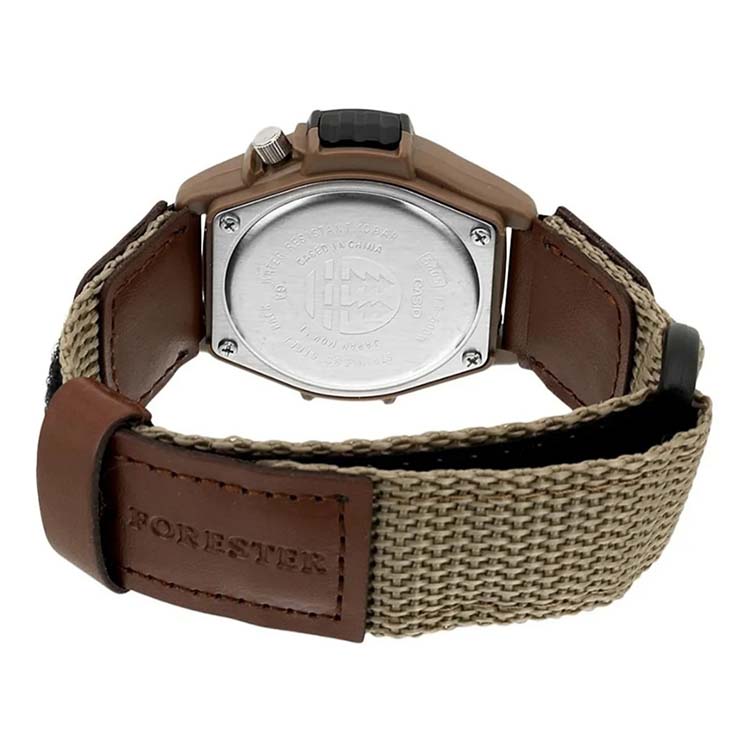 Reloj Casio Forester Ft500 Extensible Lona Con Fechador color café 