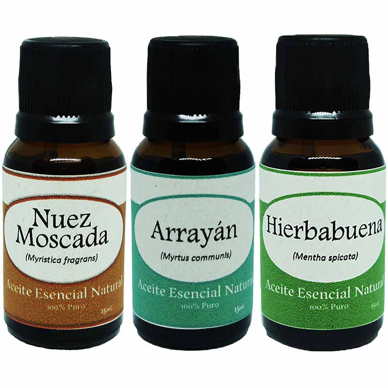 Patchouli Aceite Esencial Natural 3 Frascos Kit Aromaterapia Difusor  Krisamex