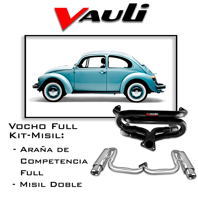 Vauli Kit Pack Escape Deportivo Para Vocho Araña De Competencia Y Misil Doble Vauli (Fuel Injection)