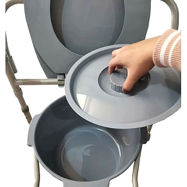 Silla Comodo Plegable De Acero Esmaltado - Baño Discapacitado Super Confort