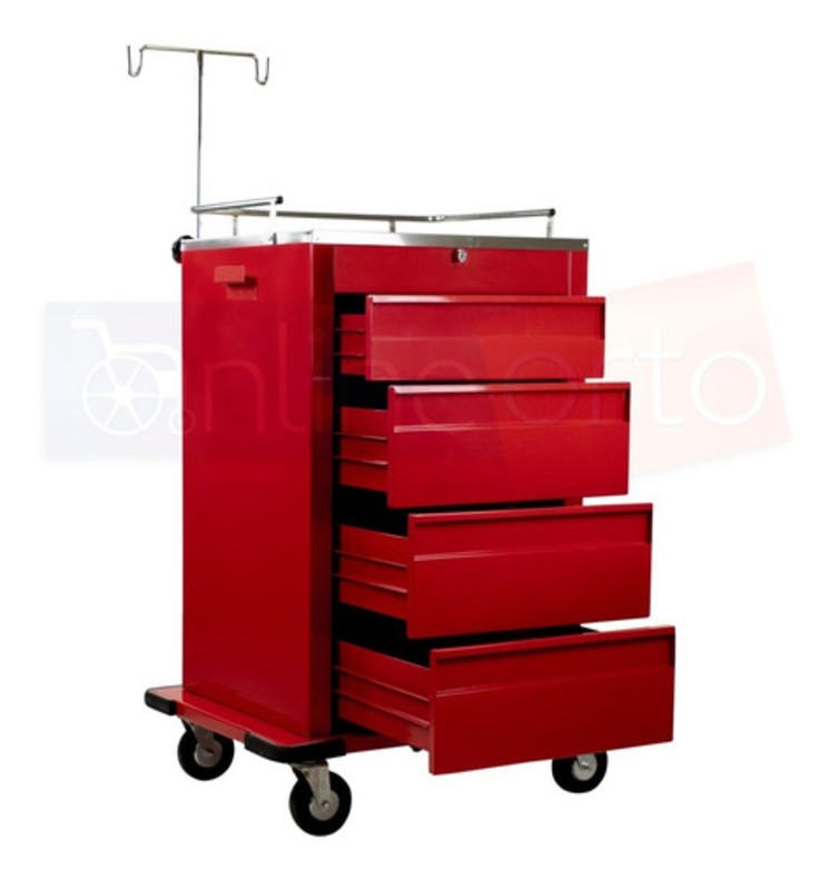 Carro Rojo De Emergencia Con 4 Cajones
