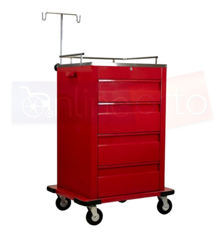 Carro Rojo De Emergencia Con 4 Cajones