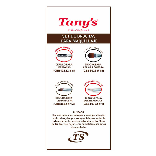 4 Brochas Maquillaje Tanys Naturales Y Sintéticas Cbb-3