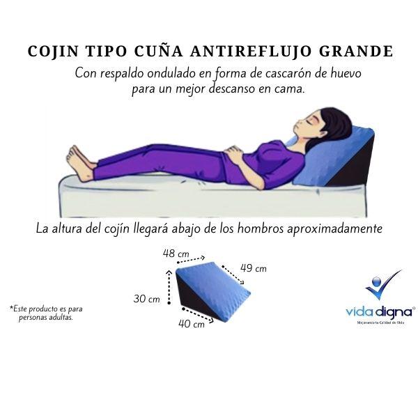 Almohada Cojin Tipo Cuña Antireflujo Respaldo Adulto Grande