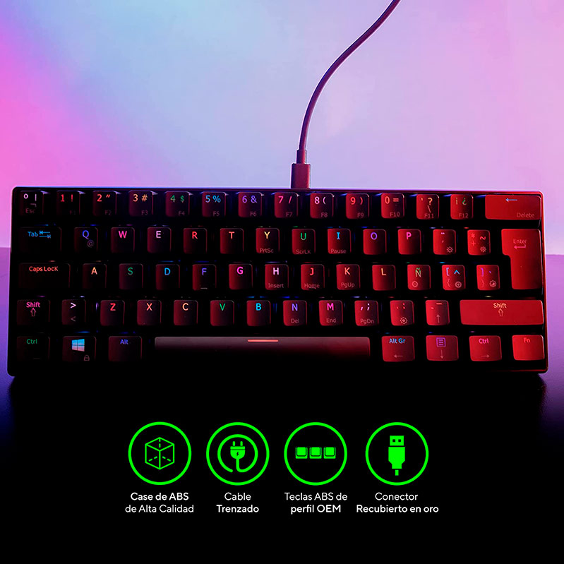 Teclado Vsg Mecanico Gamer Mintaka Black Switch Azul