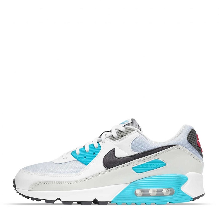 TENIS NIKE AIR MAX 90 BLANCO CON ROJO Y AZUL (CV8839-100)