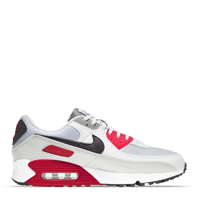 TENIS NIKE AIR MAX 90 BLANCO CON ROJO Y AZUL (CV8839-100)