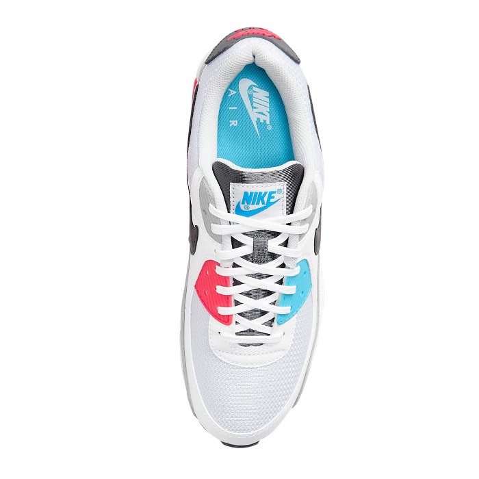 TENIS NIKE AIR MAX 90 BLANCO CON ROJO Y AZUL (CV8839-100)