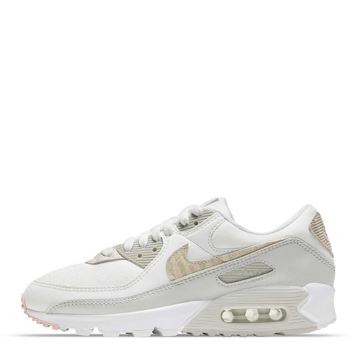 TENIS NIKE AIR MAX 90 BLANCO CON GRIS Y BEIGE (CV8824-100)