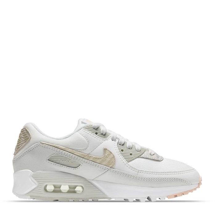 TENIS NIKE AIR MAX 90 BLANCO CON GRIS Y BEIGE (CV8824-100)