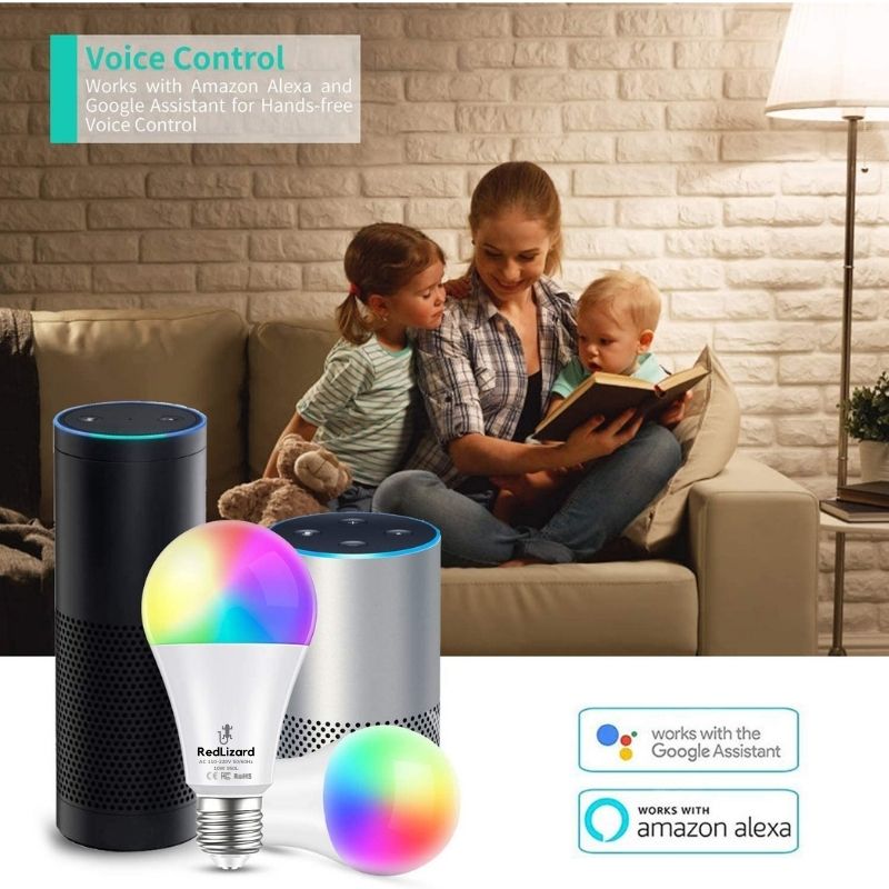 Foco Inteligente Redlizard Colores RGB 10 Watts Compatible con Alexa y Google 