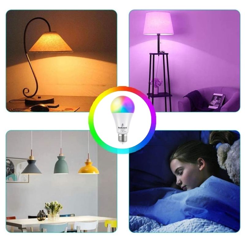 Foco Inteligente Redlizard Colores RGB 10 Watts Compatible con Alexa y Google 