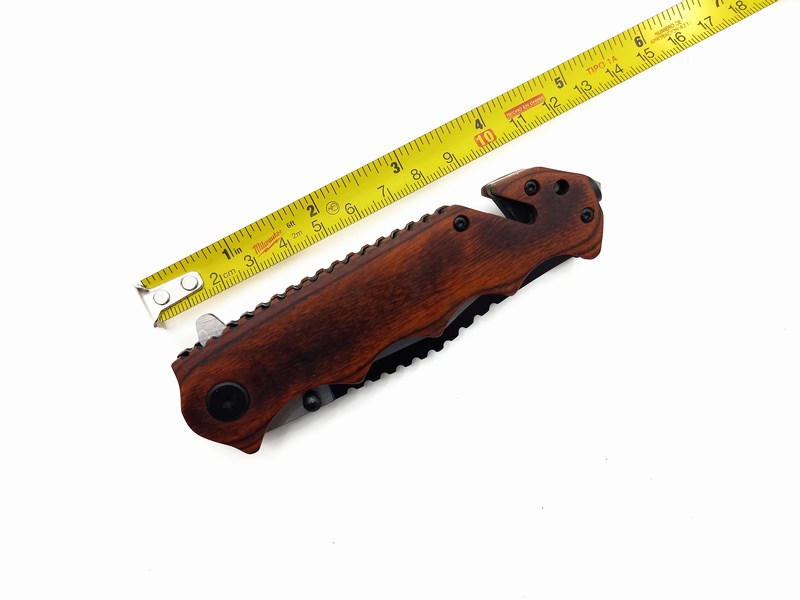 Navaja Cuchillo Tactico Militar Calavera Tac Force 809 Color Madera