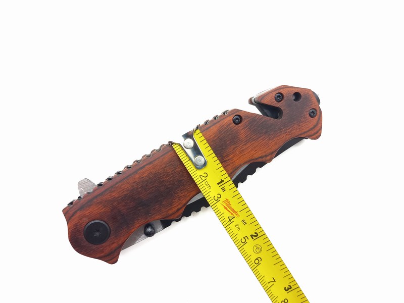 Navaja Cuchillo Tactico Militar Calavera Tac Force 809 Color Madera