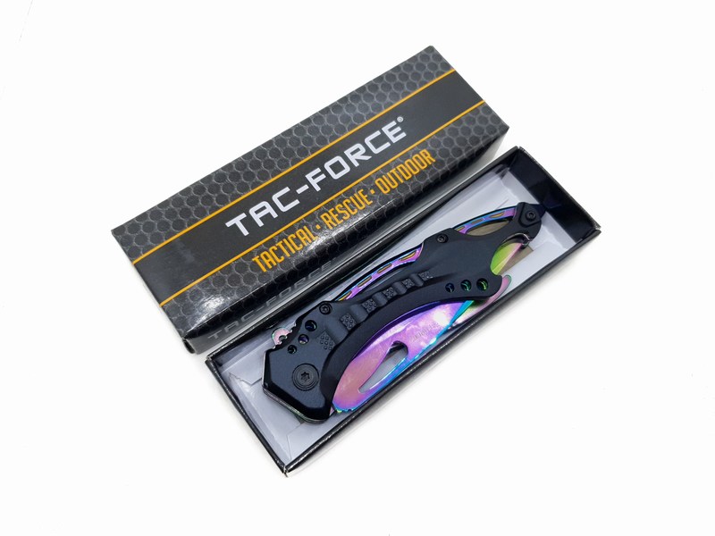 Navaja Tactica Campismo Senderismo Tac Force 705 Color Tornasol