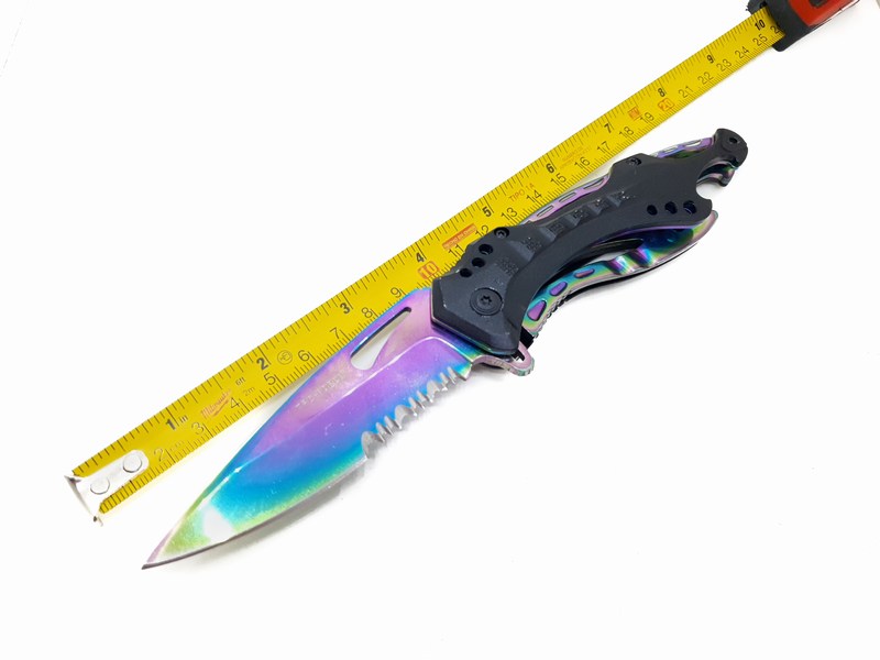 Navaja Tactica Campismo Senderismo Tac Force 705 Color Tornasol