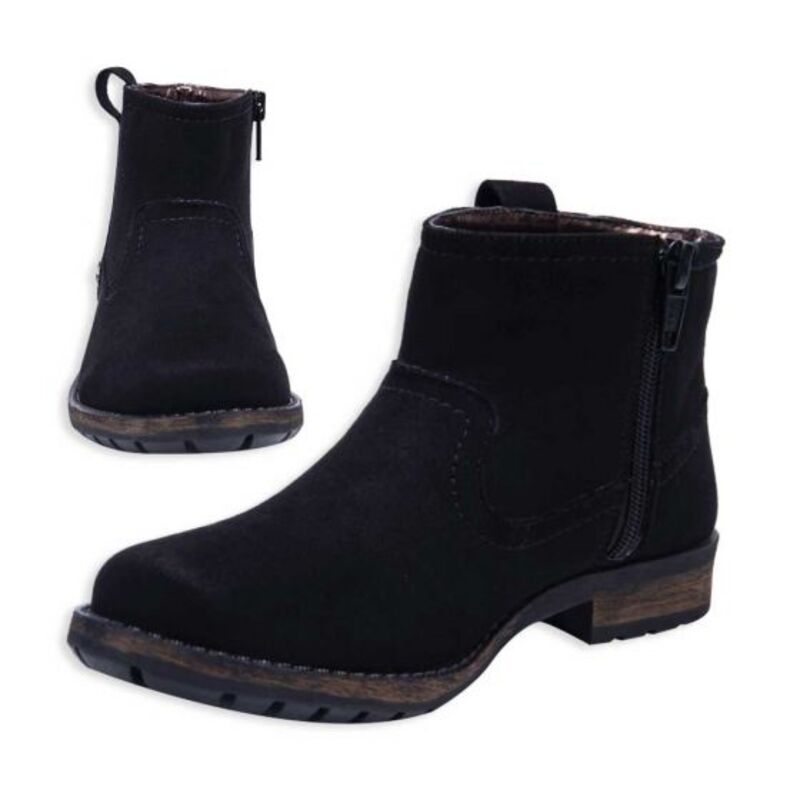 Bota Para Niña Casual Negro Con Estrellas Y Tacón Bajo 114