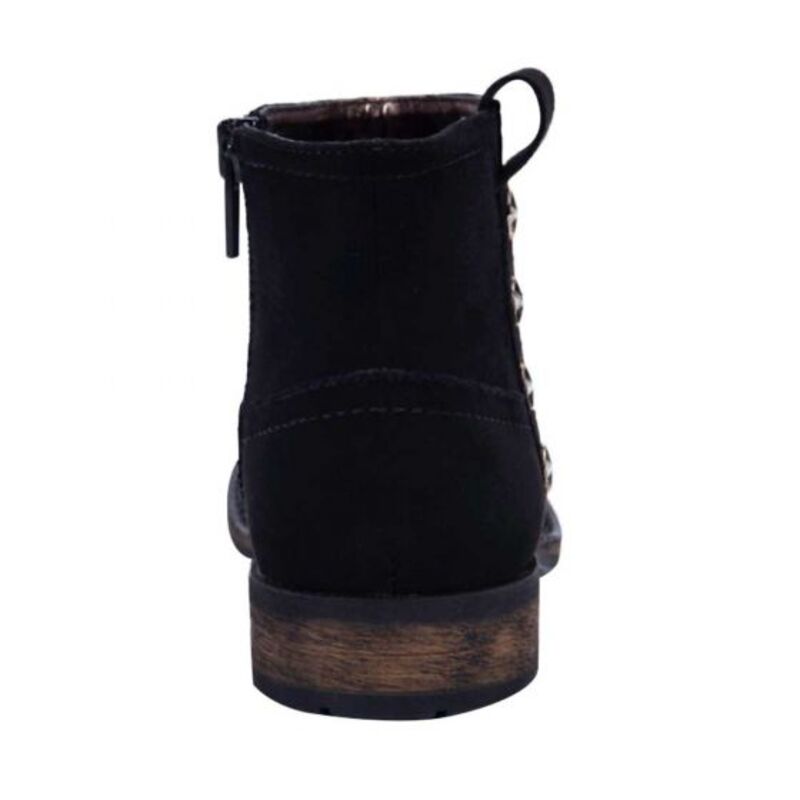 Bota Para Niña Casual Negro Con Estrellas Y Tacón Bajo 114