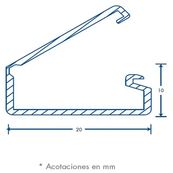 CANAL TMK 1020 TIPO BISAGRA THORSMAN C/CINTA 6 BOLSAS DE 4 TRAMOS C/U DE 1.10M C/CINTA AUTOADHERIBLE 5101-01272