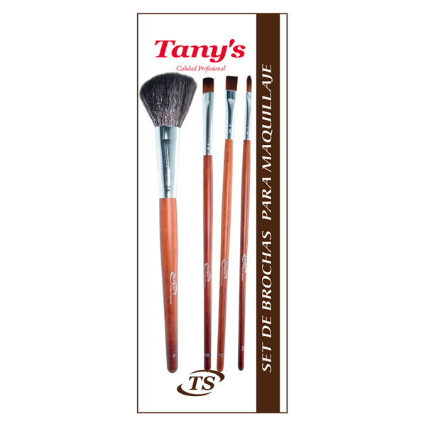 Set 4 Brochas Maquillaje Tanys Naturales Y Sintéticas Cbb-2