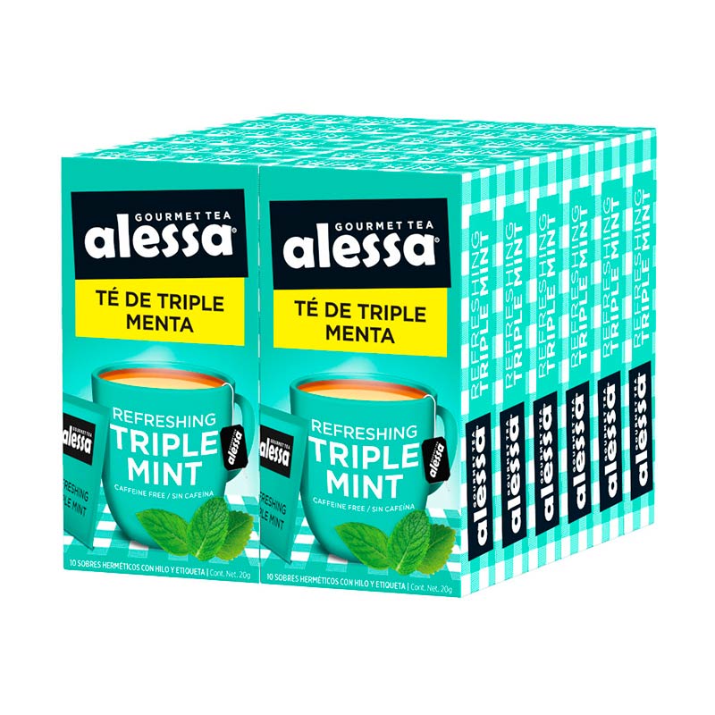 Pack 12 Cajas Té Gourmet Alessa Triple Menta