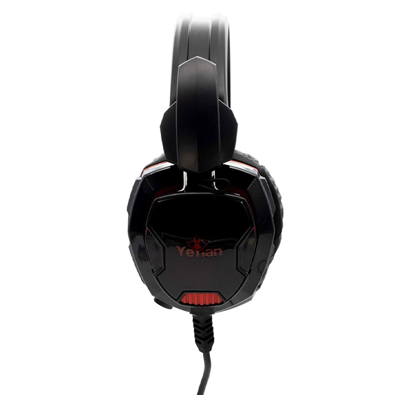 DIADEMA GAMER YEYIAN YH2000 CON MICROFONO TEMPEST LED MULTIPLATAFORMA NEGRO CON ROJO