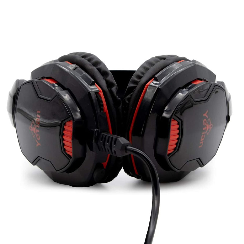 DIADEMA GAMER YEYIAN YH2000 CON MICROFONO TEMPEST LED MULTIPLATAFORMA NEGRO CON ROJO