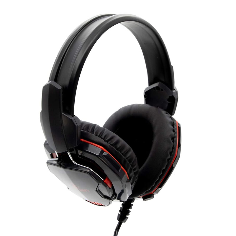 DIADEMA GAMER YEYIAN YH2000 CON MICROFONO TEMPEST LED MULTIPLATAFORMA NEGRO CON ROJO