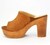Zapato tipo Sueco QUEEN Para Dama Suela Imitación Madera Cómodo Color Cafe