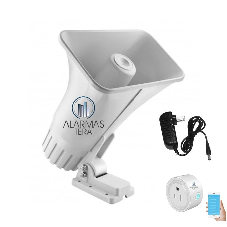 Sirena Tipo Corneta 30w Vecinal 12V Tipo Bancaria inalambrica Wifi Tuyasmart