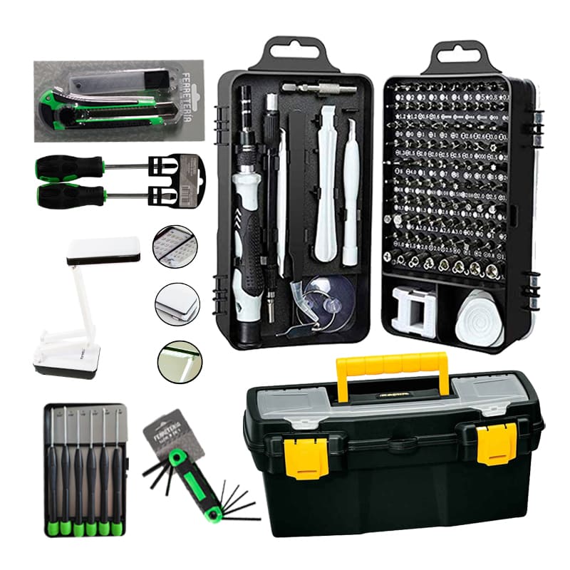 Kit Herramientas Desarmador 136 pzas Reparación celular ipad tablet