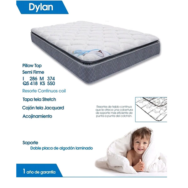 Colchon Individual Dylan Marca Master De Colchoneta Comodo.