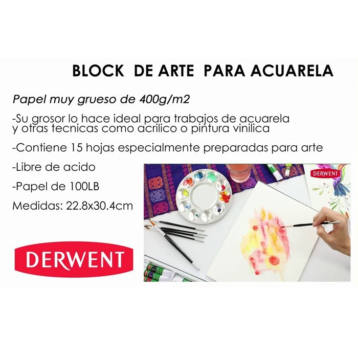 Block Para Acuarela Extra Grueso 400g Tipo Fabriano Sketchbook Derwent Texturizado