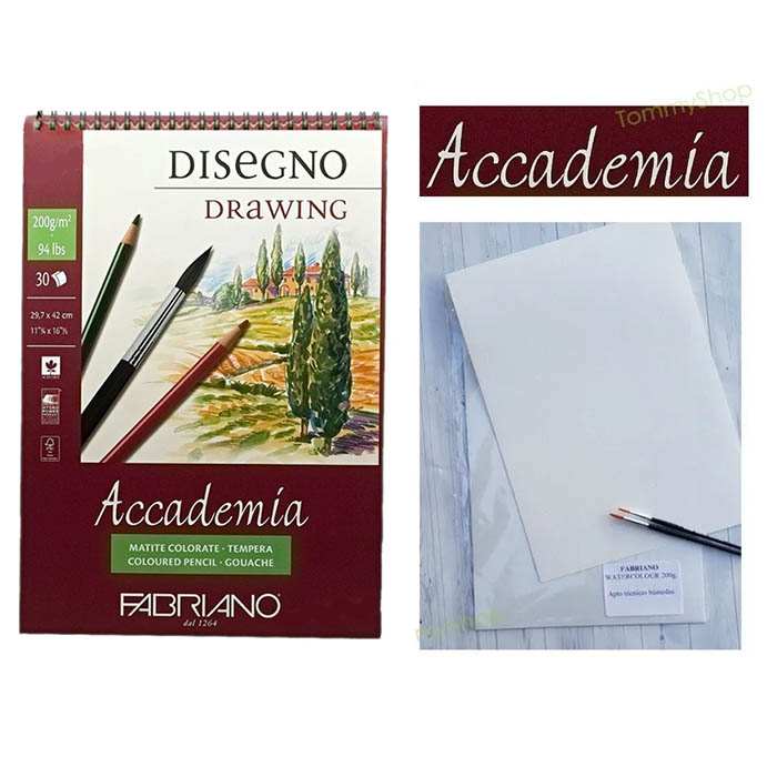 Block Papel Fabriano Para Pintar Acuarela Tempera Gouache Accademia