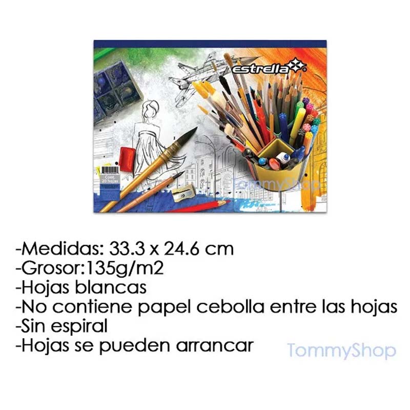 Block Constructivo Marquilla Para Arte y Dibujo Papel Hojas Estrella